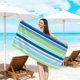 thumbnail image 5 of Toalla de playa de microfibra de doble cara, terciopelo, secado rápido, suave, absorbente, sin arena, rectangular grande, ideal para viajes, piscina y natación., 5 of 6