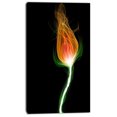 thumbnail image 2 of Fiery Fractal Flower with Stem - Floral Canvas Art Print, 2 of 4