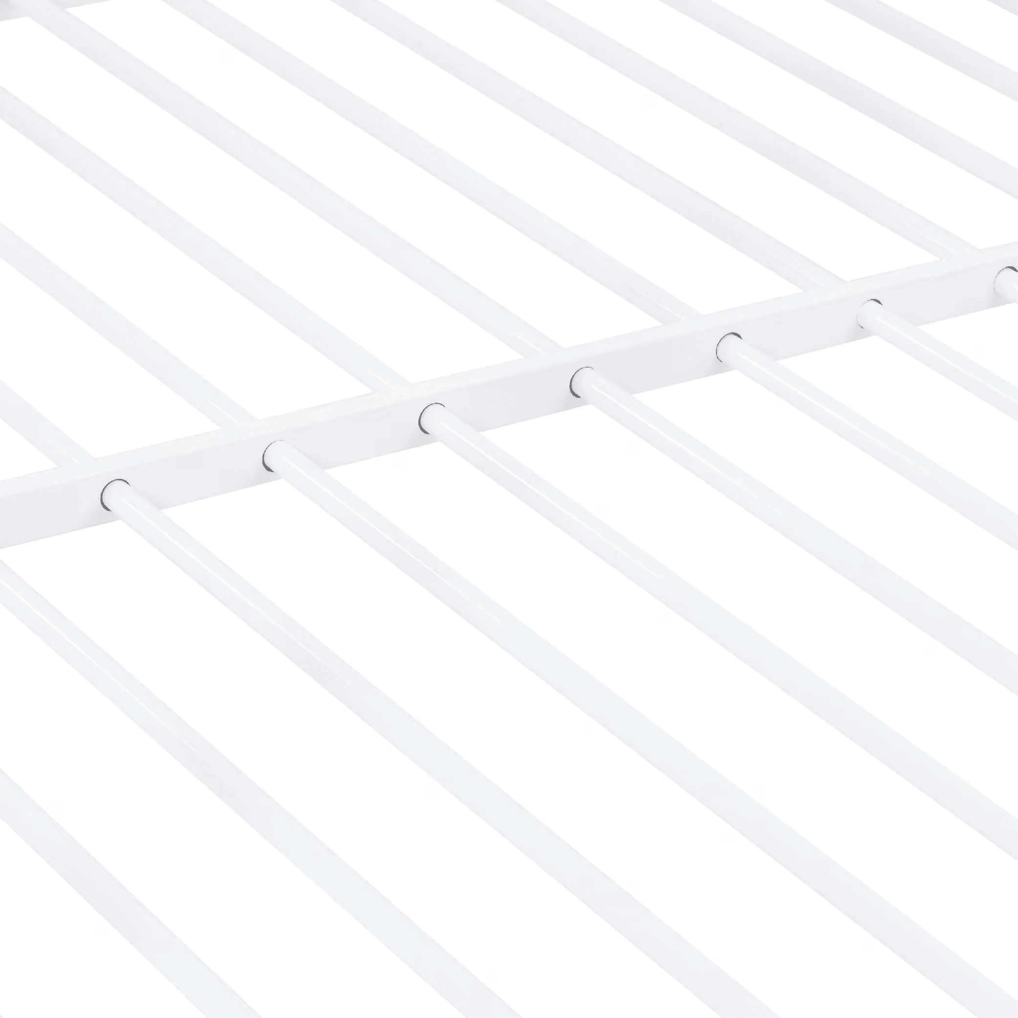 MAYEERTY Full Over Full Bunk Bed, Metal Bunk Bed Frame with Built-in Ladder, for Small Spaces, No Boxspring Required, White