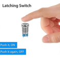 thumbnail image 2 of 2Pcs DC 12V/24V Metal Latching Push Button Switch 4 Pin Car RV Truck Boat SPDT ON/OFF Switch Waterproof Self-Locking Round, 2 of 4