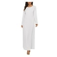 thumbnail image 2 of Blczomt Maxi Womens Y2K Dresses Plain White Casual Long Sleeve Dress Crew Neck Trendy Loose Fit Dresses, 2 of 5