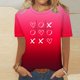 thumbnail image 5 of Camisetas Casuales de Mujer Día de San Valentín Impreso Cuello Tripulado Manga Corta, Top de Moda para la Fiesta Y Diario, 5 of 9