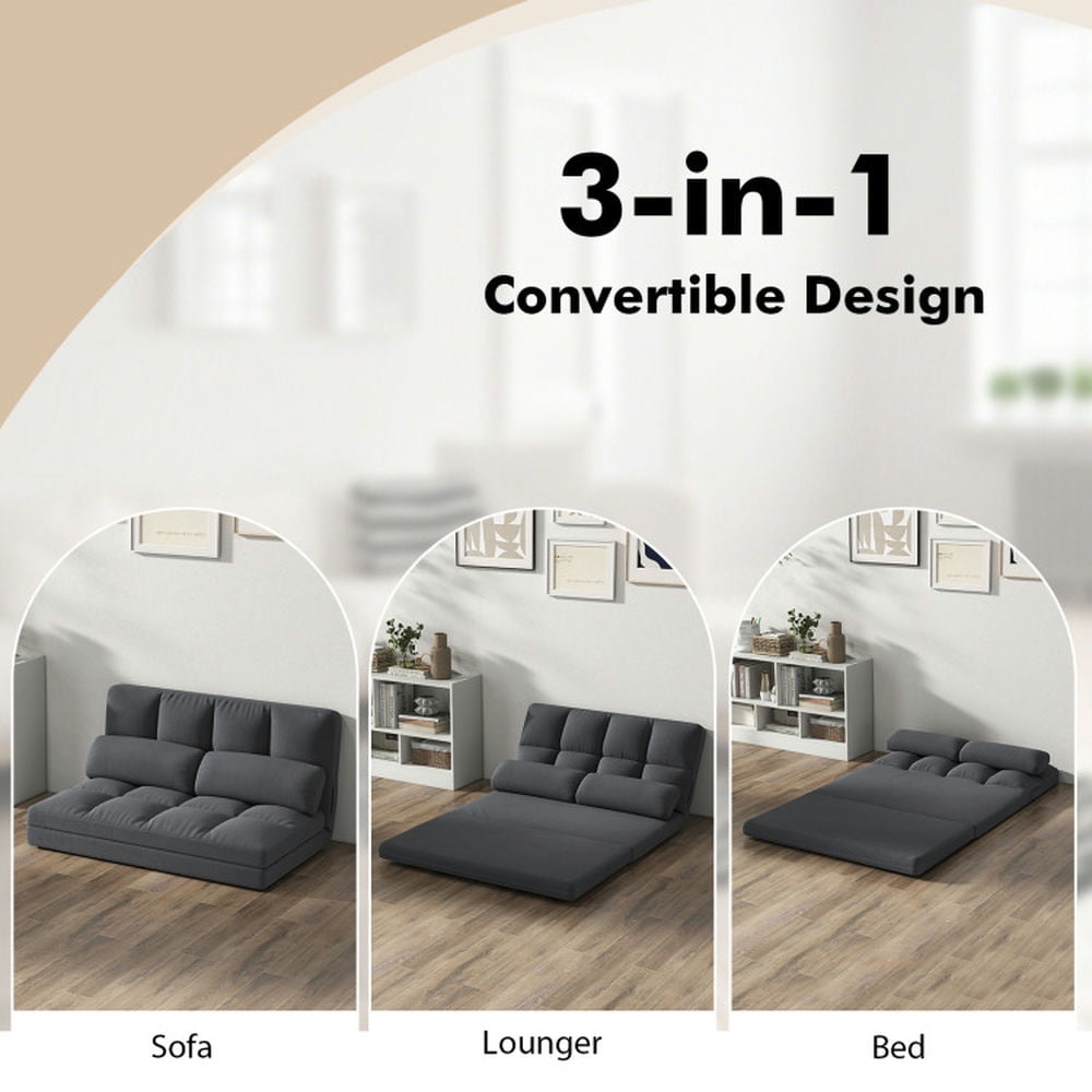 Finihen Floor Sofa, Adjustable Folding Floor Sofa Bed, Floor Sofa Bed with 6 Positions Adjustable Backrest Skin-friendly Velvet Cover, for Living Room, Bedroom, Dark Gray Finihen Floor Sofa, Adjustable Folding Floor Sofa Bed, Floor Sofa Bed with 6 Positions Adjustable Backrest Skin-friendly Velvet Cover, for Living Room, Bedroom, Dark Gray