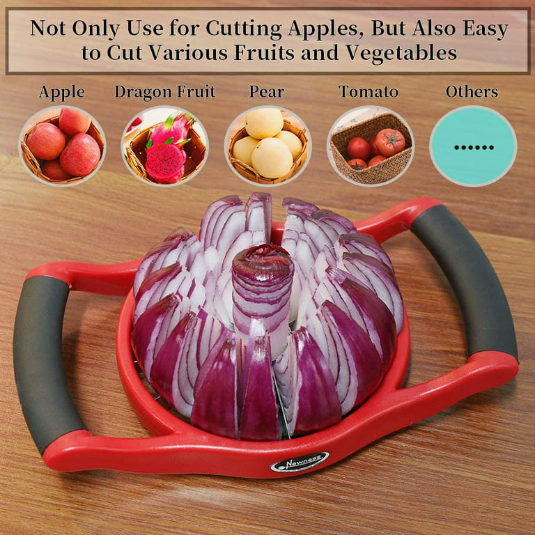 Klzo Apple Slicer Corer, 16-Slice [Large Size] Durable Heavy Duty Apple Slicer Corer, Cutter, Divider, Wedger, Integrated Design Fruits & Vegetables