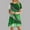 Green, variant on Yotami Summer Boho Dress for Women Crew Neck Midi Dress Short Sleeve Floral Print Dress for Outdoor