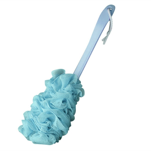 fsxdhpcsgfc New Long Handle Hanging Soft Mesh Back Body Bath Shower Scrubber Brush Sponge Bathroom Rugs Set Towel Racks for Bathroom over Toilet Paper Towel Holder