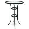 Resin Wicker and Steel 30" Round Glass Patio Bar Table