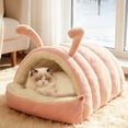 thumbnail image 3 of Camas para perros y gatos cálidas para el invierno Camas para gatos Camas para mascotas semicerradas extraíbles y lavables Cama para gatos suave y plegable para interiores Cama para mascotas de algodó, 3 of 5