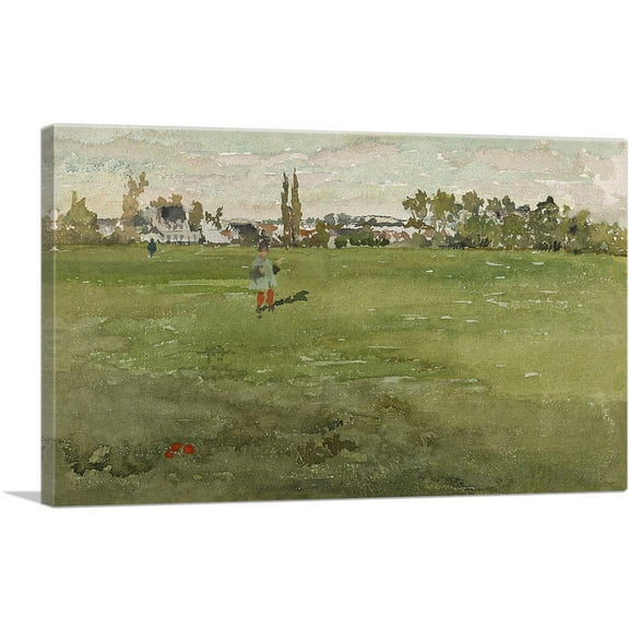 ARTCANVAS Green And Silver Beaulieu Touraine 1888 Canvas Art Print by James Abbott McNeill Whistler - Size: 26" x 18" (0.75" Deep)