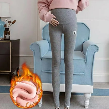 

Aufmer Clearance Leggings for Women Plus Size Maternity Clothes Winter Leggings Plush Thickened Underlay Pants Over The Belly High Waist Pregnancy Pants