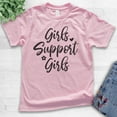 thumbnail image 2 of Kids Girls Support Girls Shirt, Youth Kids Girl T-Shirt, Girl Power Shirt, Feminist Shirt, Feminism Shirt, Light Pink, X-Large, 2 of 4