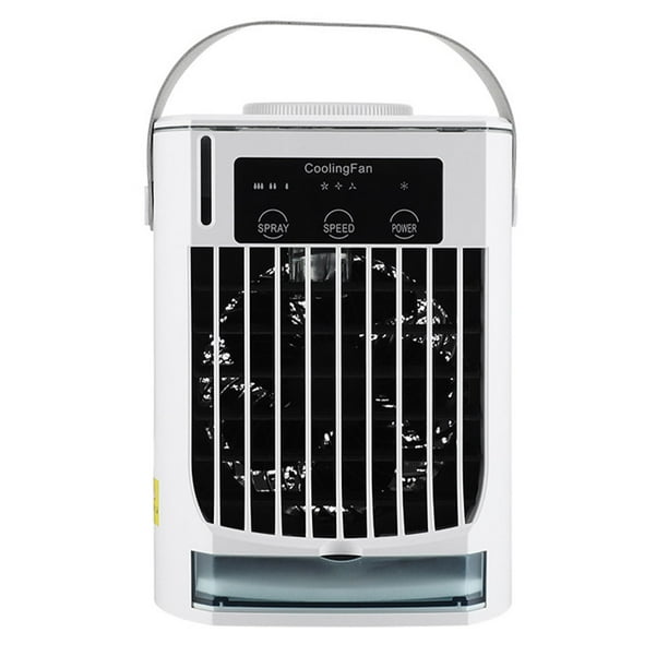 Naiovety Mini aire acondicionado ABS, luz ambiental, Control de botón desmontable, ventilador de refrigeración eléctrico tipo C sellado a Electrodomésticos