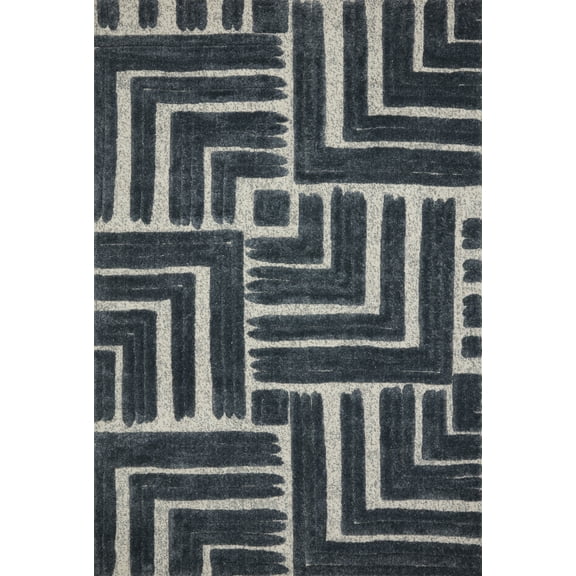 Loloi Hagen HAG-05 Blue / White Geometric Area Rug 6'-7" x 9'-2"