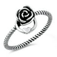 thumbnail image 1 of Classic Rope Twist Rose Promise Heart Ring .925 Sterling Silver Band Jewelry Female Male Size 9, 1 of 4
