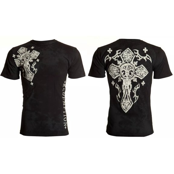 ARCHAIC by AFFLICTION Black FATAL COURSE Short Sleeve Slim Fit Y2K T-shirt NWT