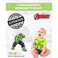 thumbnail image 3 of Marvel Avengers Spider-Man Iron Man Captain America Newborn Baby Boys 5 Pack Bodysuits Newborn to Infant, 3 of 5