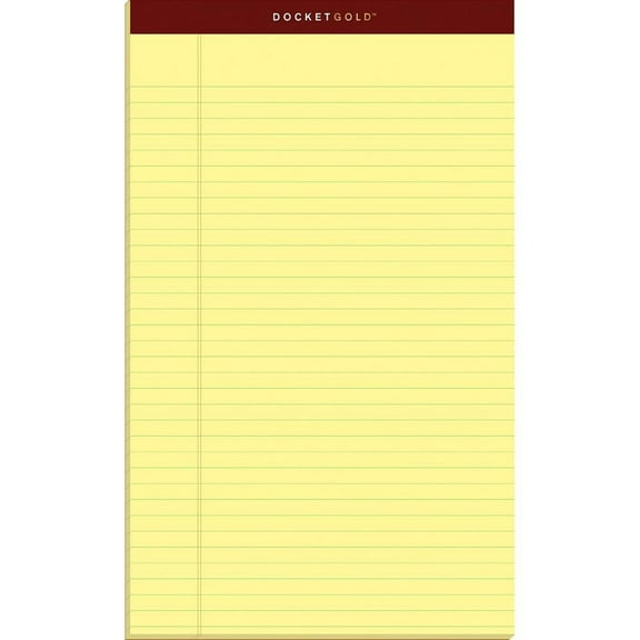 TOPS Docket Gold Legal Pads - Legal - 50 Sheets - Double Stitched - 0.34" Ruled - 20 lb Basis Weight - Legal - 8 1by2" x