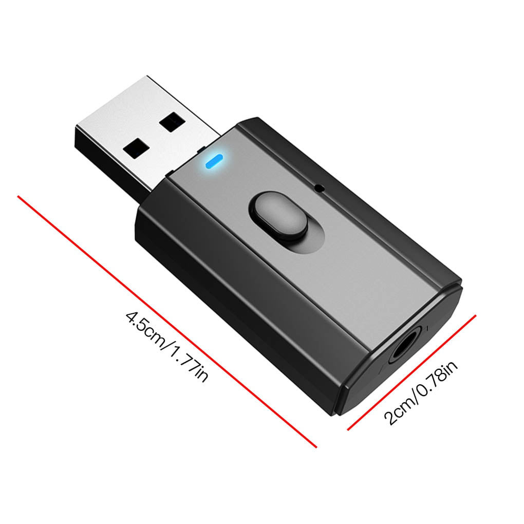 3.5mm Stereo Audio AUX Port to Bluetooth Wireless Dongle/Transmitter for PC TV 
