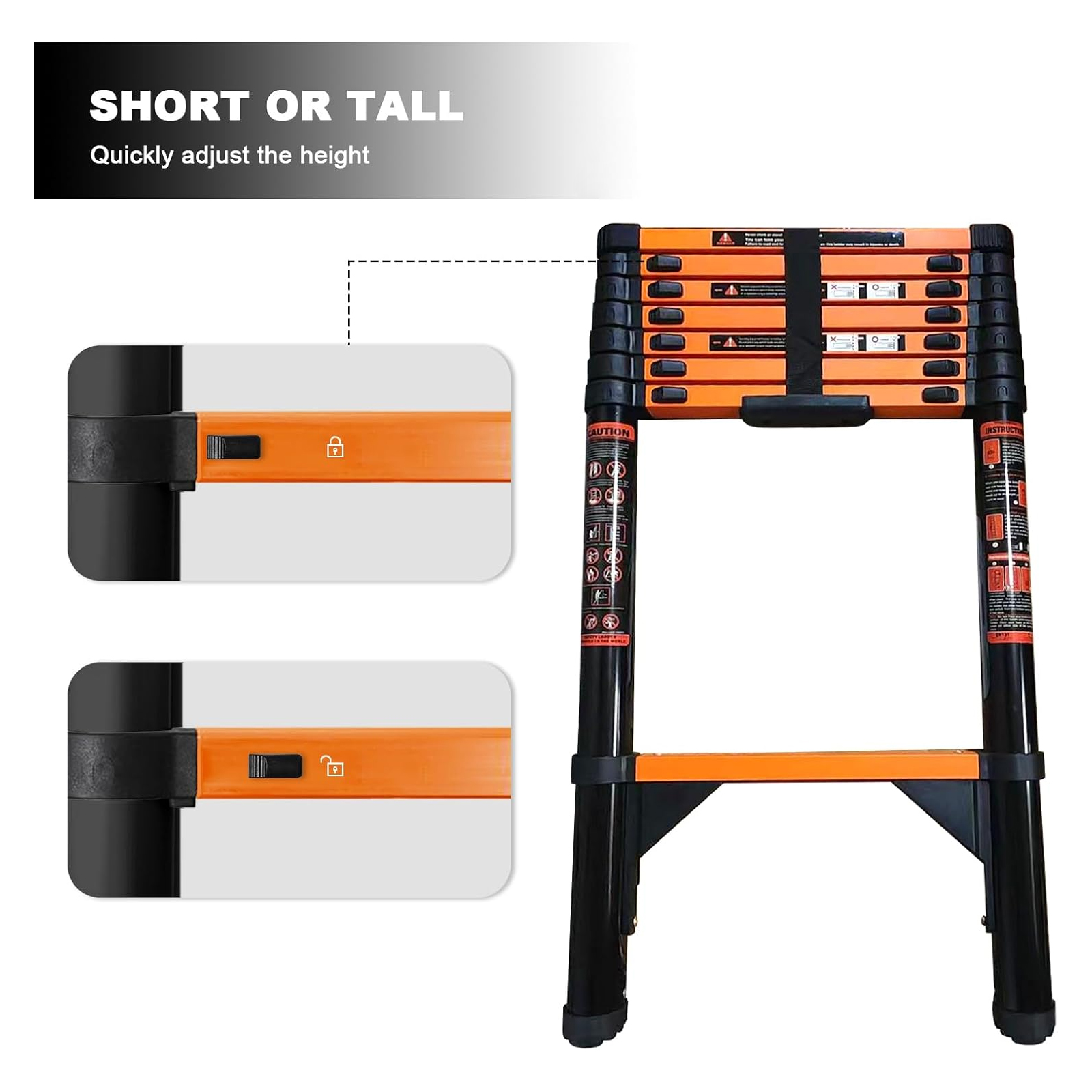 Stusgo 10.2ft Telescoping Ladder with 330 lb Capacity photo 5