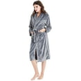 thumbnail image 4 of Womens Mens Fleece Robe Soft Plush Bathrobe Long Warm, 4 of 7