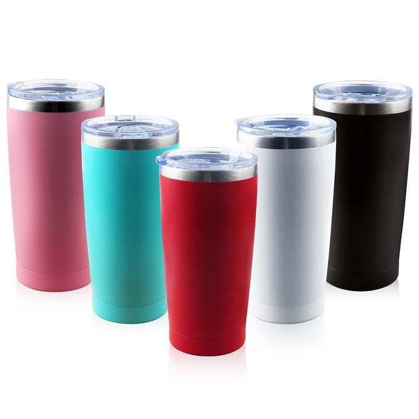RED - 20oz Stainless Steel Tumbler Slider Lid Vacuum Insulated Travel Cup  Coffee Mug - Walmart Business Supplies