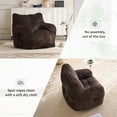 thumbnail image 6 of PORKISS Bean Bag Chairs, Soft Tufted Foam Lazy Sofa with Corduroy Fabric for Dorm Bedroom Living Room, Single Leisure Accent Sofa Chair for Adults Teens, Brown, 6 of 13
