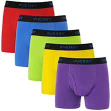Men's Mid-Rise Seamless Boyshorts - Lycra Cotton Blend, Mixed Colors, Sizes  M-XL, 6-Pack Boxer Briefs WJ601