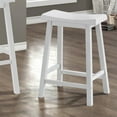 thumbnail image 4 of Pemberly Row 24" Solid Wood Saddle Seat Counter Stool in White (Set of 2), 4 of 4