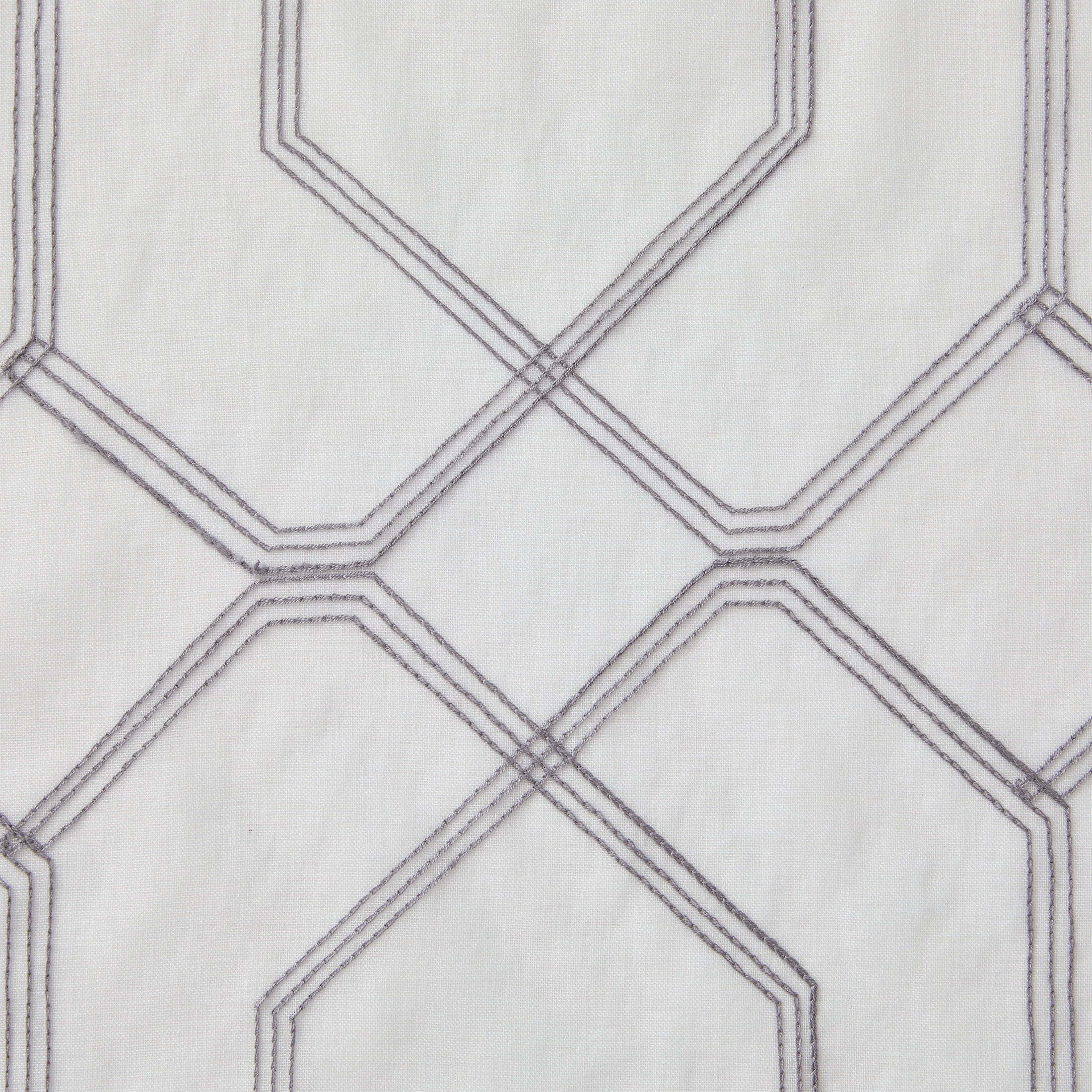 (2 pack) Mainstays Modern Geometric Embroidered Rod Pocket Sheer Curtains, Set of 4, Grey, 28" W x 54" L