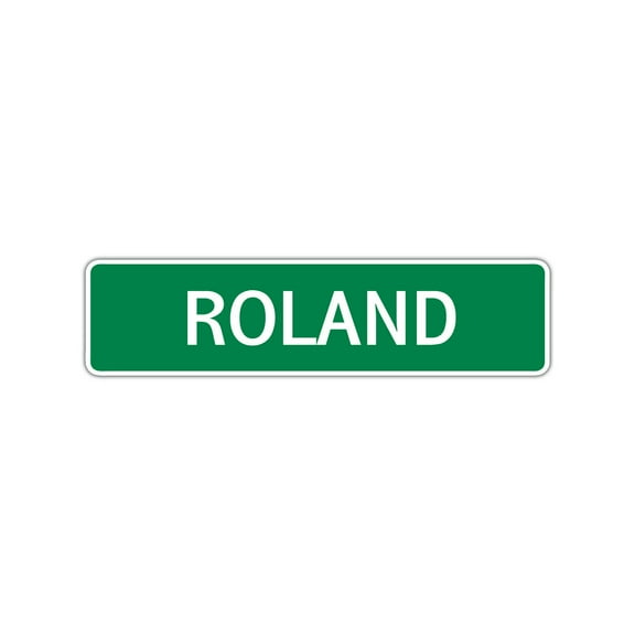 Roland Boys Children Name Indoor Outdoor Unique Letter Printed Label Wall Art Plaque Decoration Aluminum Metal Sign 4"x13.5"