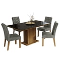 thumbnail image 1 of Juego de Comedor MADESA Mesa con Tablero de Vidrio 4 Sillas Marrón/Negro/Plata Marilia, 1 of 6