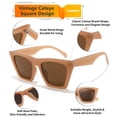thumbnail image 4 of Gafas de sol FEISEDY Vintage Square Cat Eye B2473 para mujer, 4 of 7
