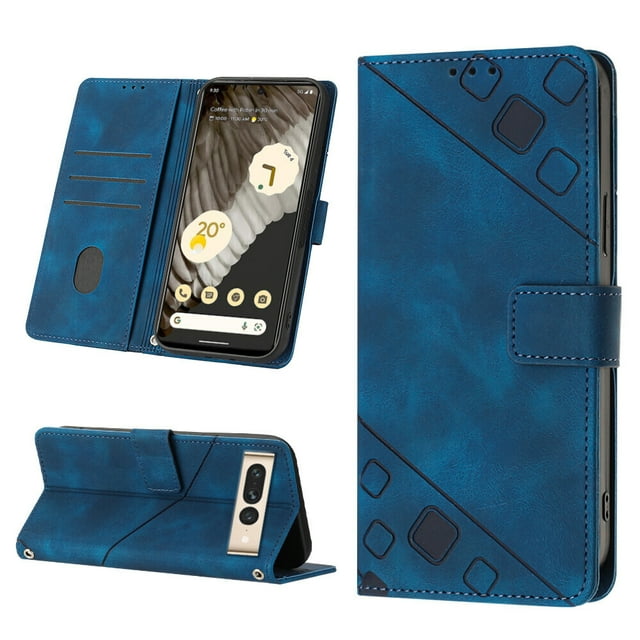 Compatible with Google Pixel 7 Pro Classic Embossed PU Leather Case with Card Holder Shockproof Cover