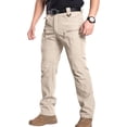 thumbnail image 4 of Cargo Pants for Men Ripstop Waterproof Hiking Pants Stretch Work Cargo Trousers Pant Quick Dry Outdoor Jeans Khaki S, 4 of 9