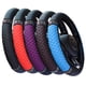 thumbnail image 5 of Funda para volante de coche con diamantes de colores tridimensionales bordados en cuero sin anillo interior adecuada para mujeres de 14,5 a 15 pulgadas, 5 of 5