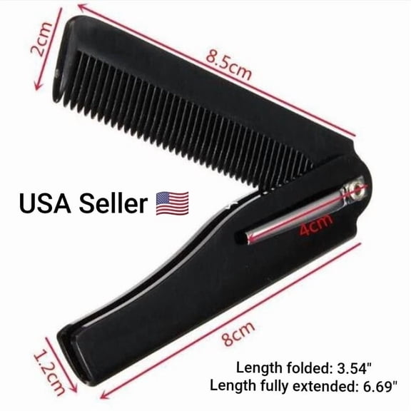 KNACK- Portable Foldable Pocket Clip Hair Mustache Folding Beard Comb New Men'S Women'S