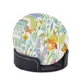 thumbnail image 2 of Posavasos de cuero de 6 piezas, verde para flores de iris, campanas, mariposas, acuarela, posavasos para bebidas, posavasos para tazas, regalo de inauguración de la casa, ideal para la decoración del, 2 of 7