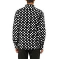 thumbnail image 3 of Camisa de Hombre INSPIRE CHIC con Patrón de Lunares, Cuello de Punta, Manga Larga, Botones, Talla 38, Negro y Blanco, 3 of 6