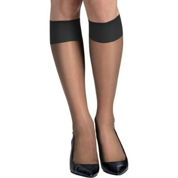Hanes Hanes Womens Silk Reflections Reinforced Toe Knee Highs 6Pack
