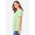 thumbnail image 3 of Roaman's Women's Plus Size Ultimate Cotton Crewneck Short Sleeve Swing Tee, 3 of 6
