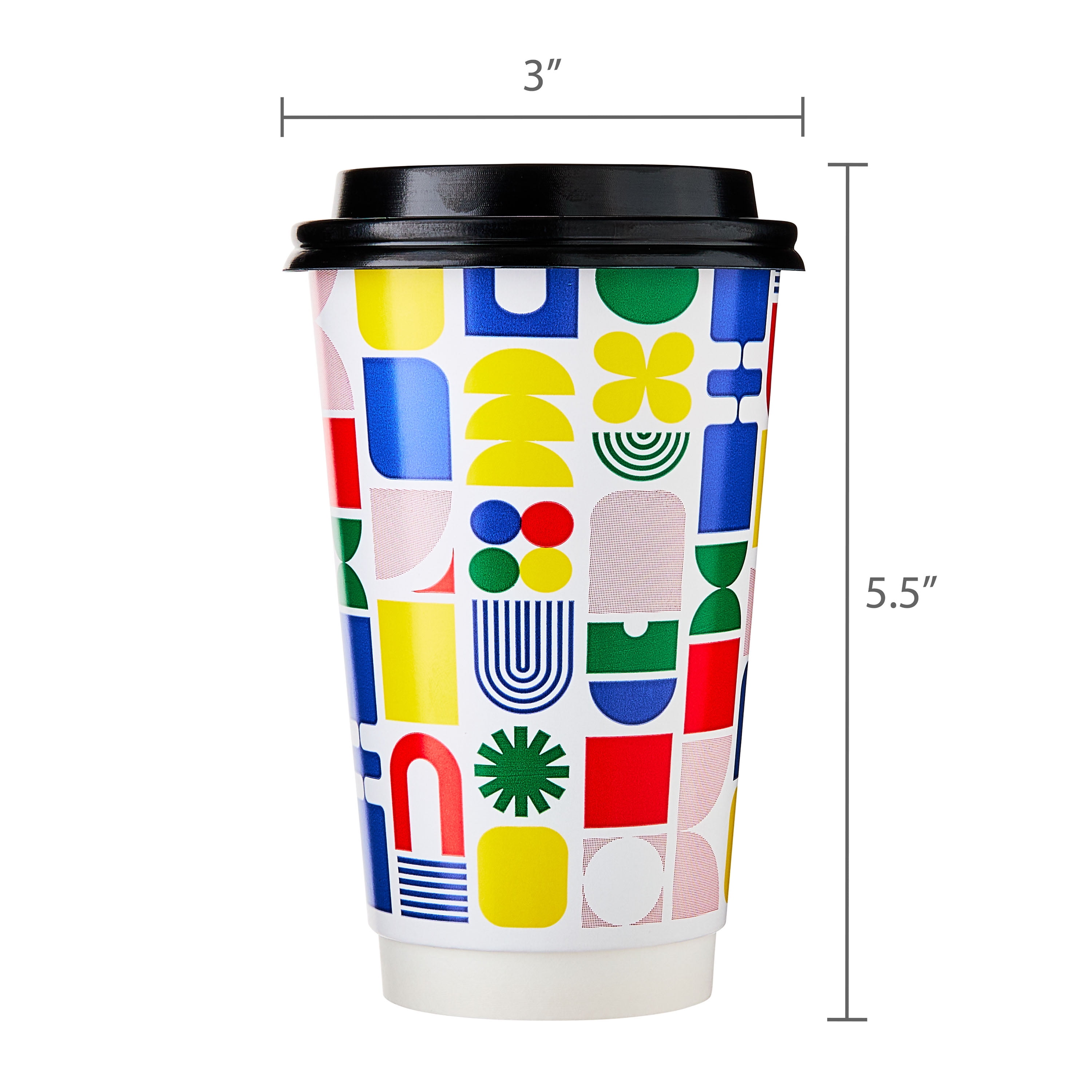 Great Value 16 oz Insulated Hot Cups with Lids, 20 Count