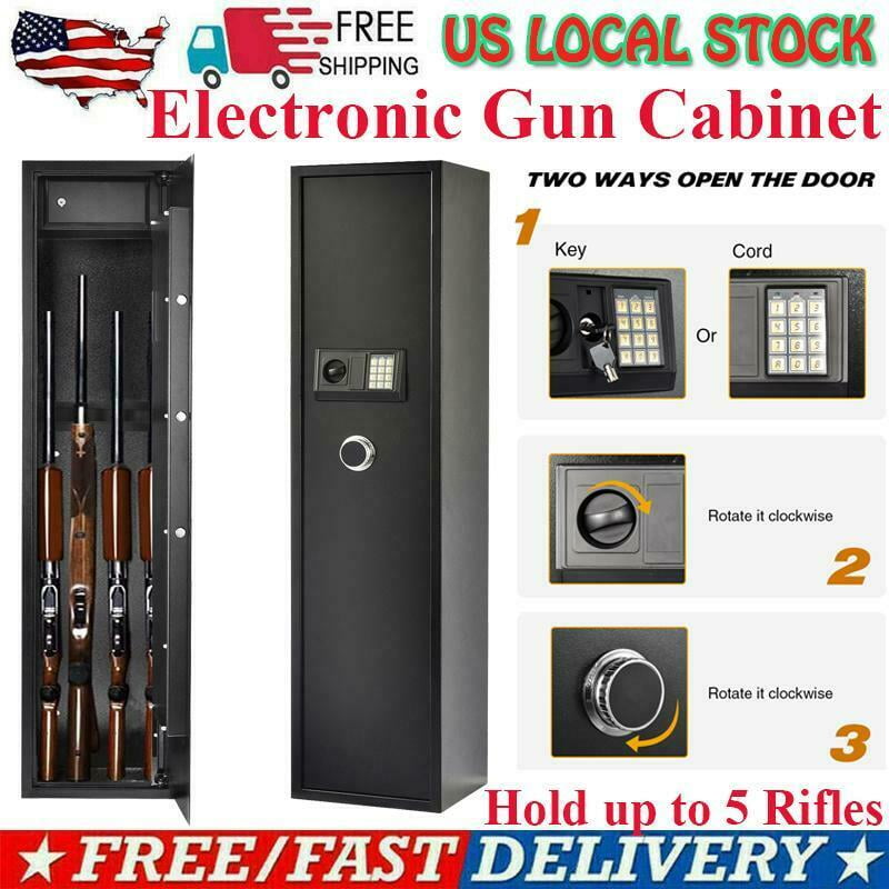 Details about   Security 5 Gun Rifle Storage Electronic Lock Shotgun Pistol Cabinet Safe Firearm 