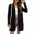thumbnail image 1 of hirigin Women Knit Cardigan with Lace Flower Patchwork Sleeve, Solid Color Single Breasted Spring Clothing, 1 of 6