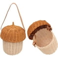 thumbnail image 5 of Kids Rattan Storage Basket, Pine Cone Shape Decorative Woven Basket with Lid, Hand Woven, Suitable for Home Decoration, Photography Props, Children's Toy, Fruit and Vegetable Storage - Large, 5 of 6