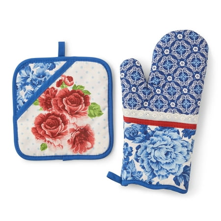 The Pioneer Woman Heritage Floral Oven Mitt and Pot Holder ...