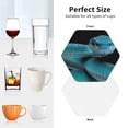 thumbnail image 6 of Vsdgher Blue Viper Snake1 Leather Coasters for Drinks, Durable Drink Coasters 4 Set for Tabletop Protection, Luxurious Home Décor and Housewarming Gift-Hexagon, 6 of 6