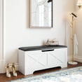 thumbnail image 4 of Wooden Storage Bench  39” Toy Box, Entryway Storage Trunk,Shoe Bench with Storage,Load up to 420 lb,for Living Room, Bedroom, Entryway,White, 4 of 13