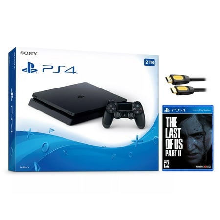Sony PlayStation 4 Slim The Last of Us Part II Bundle Upgrade 2TB HDD PS4 Gaming Console, with Mytrix High Speed HDMI - Large Capacity Internal Hard Drive PS4 Console - JP Version Region Free