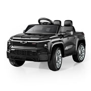 EVOKEDEN 24V Licensed Chevrolet Silverado Electric Car for Kids, Ride on Toys for Toddlers with Remote Control, Soft Start, LED Lights, Music Player, Seat Belts, Black