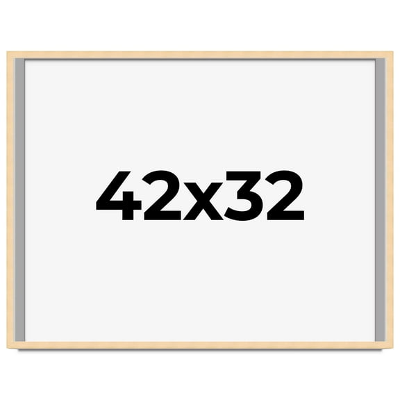 42x32 Frame Natural Wood Picture Frame | 0.75 Inch Moulding Width | with UV Acrylic Plexiglass,
